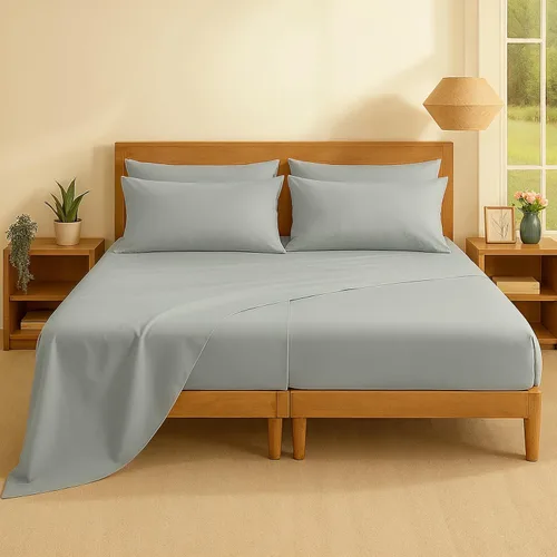 Miniatura 16 de Casa Platino Juego de sábanas de percal para cama individual - Juego de 4 piezas 100% algodón en tamaño individual, con sábana bajera con bolsillo