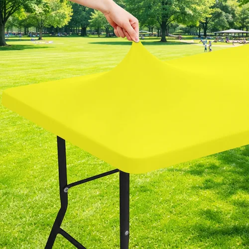 Miniatura 41 de Moosfor Mantel rectangular de elastano de 4 pies, manteles elásticos ajustables para pícnic, funda elástica y lavable para mesa de patio para Azul
