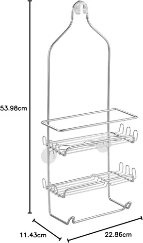 Miniatura 4 de iDesign Organizador de ducha colgante de acero, colección Milo, 9 x 4.5 pulgadas, 21.25 pulgadas, plateado