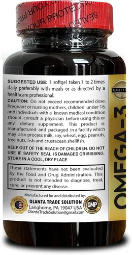 Miniatura 4 de Aceite de pescado prémium – Aceite de pescado capturado en la naturaleza, suplemento de Omega 3 de origen orgánico, suplementos de ácidos grasos