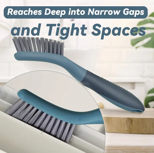 Miniatura 6 de Paquete de 2 cepillos pequeños para limpieza, cepillos de fregar con cerdas rígidas para lechada para cocina, baño y pisos de azulejos, ideales