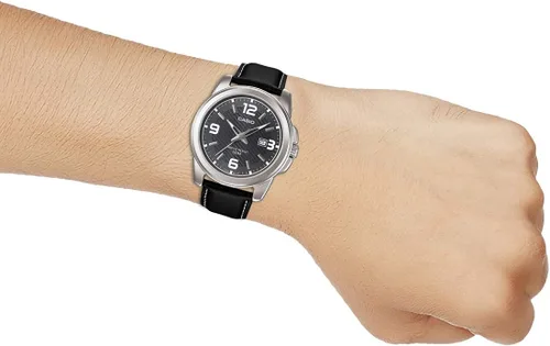 Miniatura 7 de Casio De los hombres mtp1314l-8av piel Negro Reloj de cuarzo con Esfera de color negro