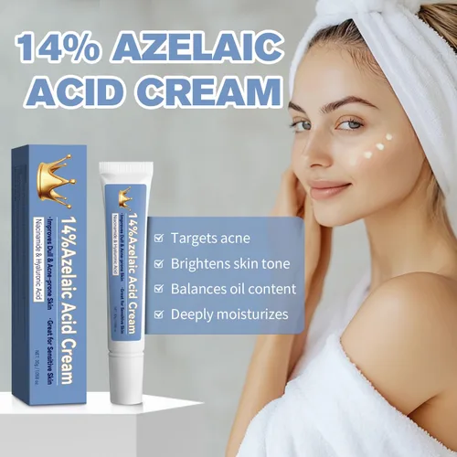 Miniatura 3 de Crema para el acné con ácido azelaico al 14%, suero de ácido azelaico con ácido hialurónico, niacinamida y escualano, reduce el acné, la refinación