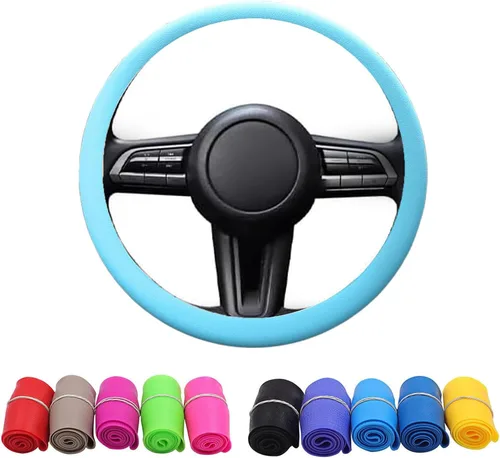 Protector de Volante de Silicona Fresco Antideslizante, Funda Protectora de Volante, Funda Antideslizante para Volante de Coche, Funda de Volante de