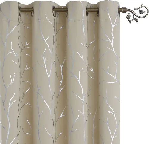 Miniatura 44 de BUHUA - Cortinas opacas blancas, cortinas plateadas, juego de 2 paneles de cortinas con ojales para dormitorio, elegante tratamiento de ventana