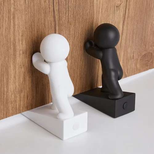 Lindo tope de puerta, paquete de 2 topes de puerta, flexible y eficaz para mantener tu puerta abierta, blanco + negro (patentado)