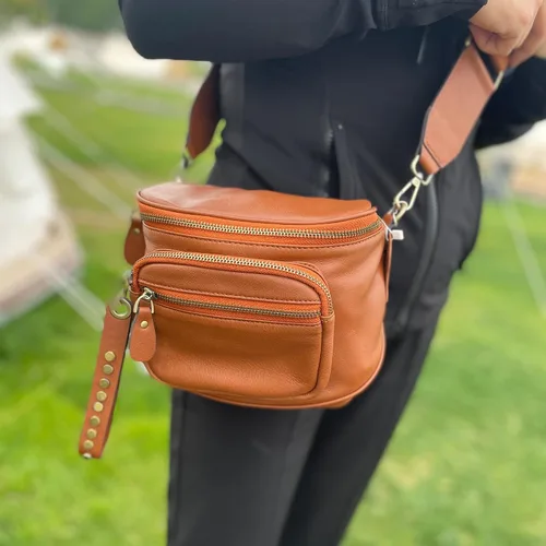 Miniatura 6 de AZXCG Cangurera de cuero, bolsa cruzada para mujer, bolsa de cintura de piel de vacuno, bolsa para cinturón con correa ajustable, bolsa de cadera