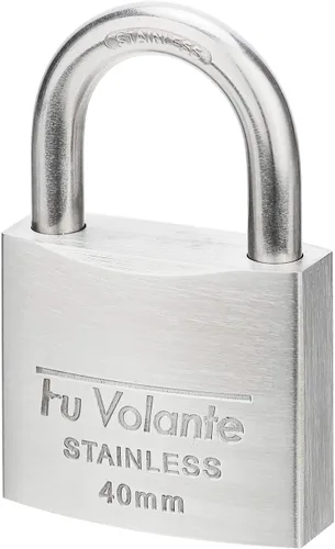 Miniatura 3 de Candado para vaso de acero inoxidable, serie 304 Marine Series, candado resistente a la intemperie para uso en exteriores, cuerpo ancho de 1-1/2