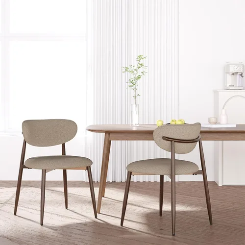 Miniatura 10 de MALOL Juego de 2 sillas de comedor, sillas de cocina con respaldo curvado con patas de metal y almohadillas antideslizantes, silla de comedor