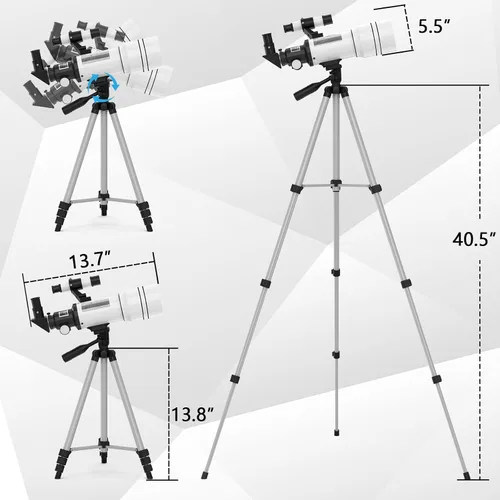 Miniatura 4 de Telescopio para adultos y niños, telescopios refractores astronómicos de 70 mm de apertura para principiantes de astronomía (15X-150X), telescopio