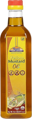 Miniatura 25 de Aceite de Mostaza Rani (Kachi Ghani) 169 Onzas (5 Litros) SIN GMO Sin Gluten Vegano 100% Natural Kosher