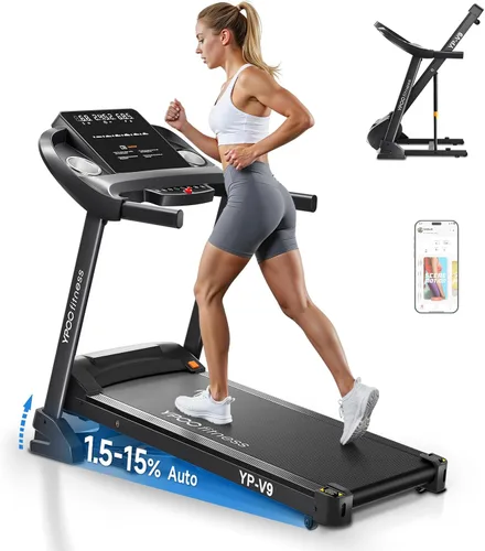 Miniatura 8 de YPOO Cintas de correr para uso doméstico, caminadora con inclinación, cintas de correr plegables automáticas para el hogar, cinta de correr de 8.0