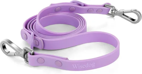 Miniatura 11 de Wisedog Correa impermeable para perro, ajustable de 5 pies/6 pies con 2 ganchos giratorios de metal, correas de perro fáciles de limpiar para perros