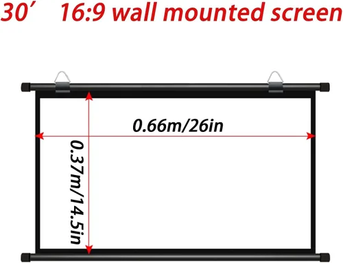 Miniatura 7 de Pantalla de proyector desplegable de 30 pulgadas, 40 pulgadas, 50 pulgadas, 60 pulgadas, 72 pulgadas, superficie de proyector portátil ligera