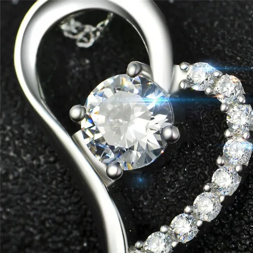 Miniatura 3 de YFN Collar de corazón de plata esterlina para mujer, regalos de cumpleaños para mamá, esposa, hija, novias