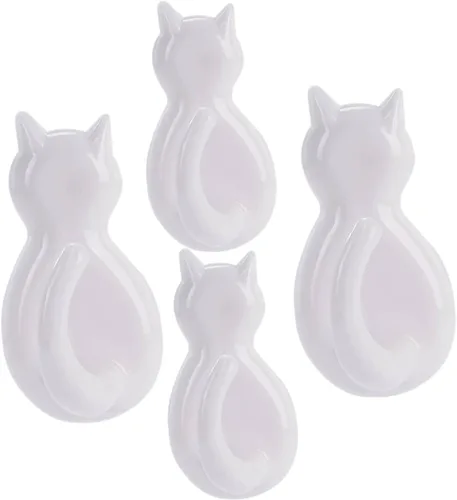 Miniatura 10 de 4 ganchos de cola de gato negros – Ganchos adhesivos de montaje en pared para llaves, abrigos, bolsas y toallas – Bonitos ganchos decorativos