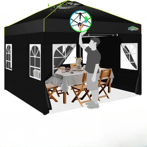 Miniatura 69 de COBIZI Tienda de campaña desplegable de 6.6 x 6.6 pies, toldo resistente, fácil de instalar, impermeable, para exteriores, fiestas, playa, jardín