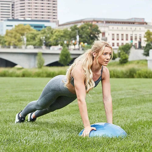 Miniatura 4 de BOSU Entrenador de equilibrio deportivo, tamaño de viaje permite fácil transporte y almacenamiento, 50 cm, Rosa/ neón
