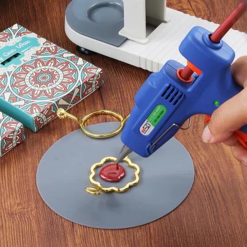 Miniatura 4 de 20 barras de cera de sellado de color azul claro, 20 varillas de cera de alta calidad de 0.276 in, solo aptas para pistola de pegamento de 0.28
