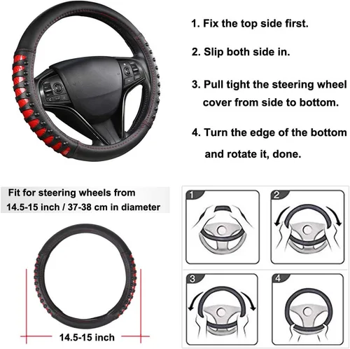Miniatura 7 de West Llama - Funda para volante de automóvil, 15 pulgadas