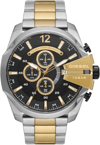 Diesel Mega Chief - Reloj de cuarzo con cronógrafo de acero inoxidable para hombre