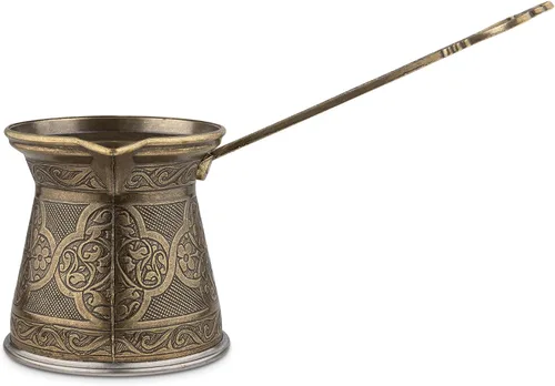 Miniatura 5 de Alisveristime Auténtica cafetera turca, hecha a mano Cezve/Ibrik, 3.57 pulgadas de ancho, 3.57 pulgadas de alto, 16.90 onzas ¡Mejora tu experiencia