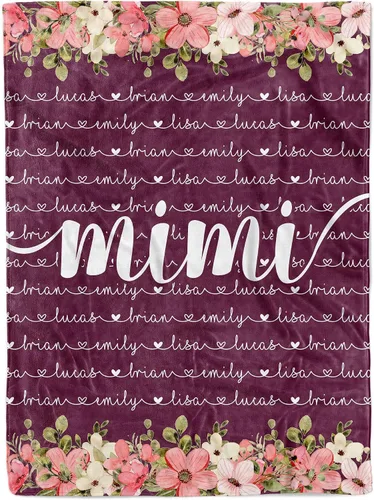 Miniatura 8 de Personalized Grandma Blanket, Gifts for Grandmother from Grand Kids, Name Blankets for Mimi, Gigi, Nana (Grandma 01)