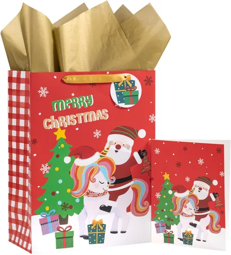Miniatura 8 de LeZakaa Bolsa de Regalo Holográfica para Niños, Niños y Niñas, Sombrero de Bruja de Calabaza Malvada de Arcoíris en Diseño Negro con Papel de Seda