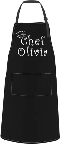 Miniatura 12 de Delantales de cocina personalizados para hombres y mujeres con bolsillos, personalizable, foto, logotipo, imagen, nombre, chef cocinero, delantal
