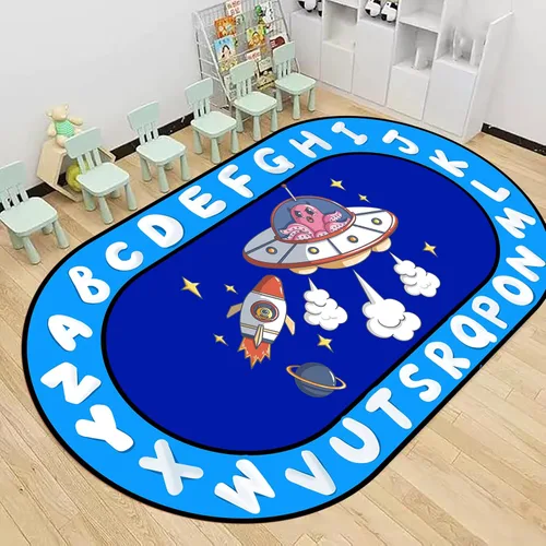 Miniatura 11 de ABC & 123 - Alfombra de aprendizaje para niños de 5 x 7 pies, alfombra de reconocimiento de color y números, alfombrilla educativa antideslizante