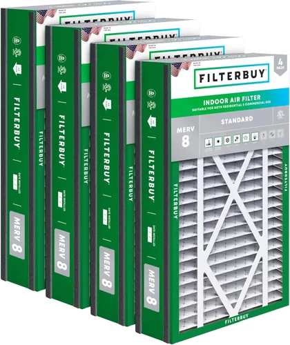 Miniatura 24 de Filterbuy Filtro de aire MERV 8 Essential Dust & Allergy Defense de 10 x 17 x 2 pulgadas (paquete de 4), filtros exteriores plisados electrostáticos