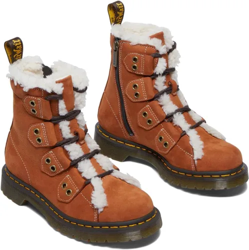Miniatura 8 de Dr. Martens Botas de combate con forro de piel de encaje a punta 1460 para mujer