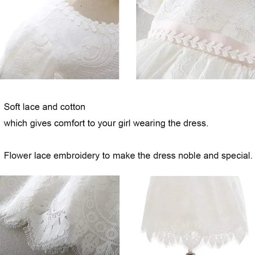 Miniatura 4 de Vestido de bautizo para niña, vestido de bendición para bautizo, vestido de bendición para niña de las flores, vestidos para ocasiones especiales