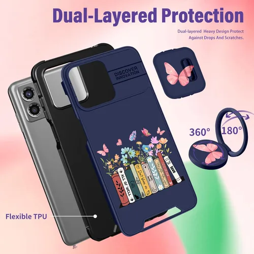 Miniatura 5 de Funermei Funda para Moto G Stylus 5G 2023 – Funda de Teléfono Bonita para Mujeres y Niñas, Cubierta Femenina para Adolescentes, Diseño de Moda