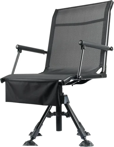 Silla de caza para persianas, sillas ciegas plegables de caza con visión de 360 grados giratoria con 4 patas de altura ajustable, silla ciega