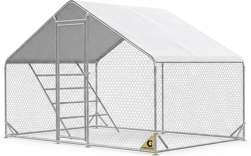 Miniatura 7 de Gallinero grande de metal, jaulas de pollo con cubierta impermeable y anti-ultravioleta para exteriores