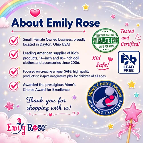 Miniatura 8 de Emily Rose Organizador de armario de muñecas de 18 pulgadas, armario de almacenamiento abierto con perchas y contenedores de ropa, muebles de madera