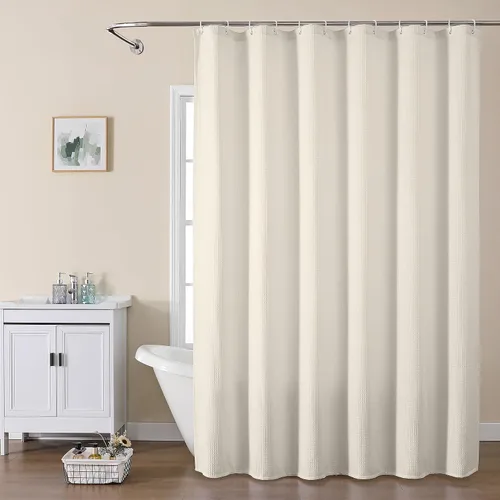 Miniatura 2 de OVZME Juego de cortina de ducha de tela para cabina - 36x72, tejido de gofre 230GSM, cortinas de ducha pequeñas para cabina estrecha, cortina