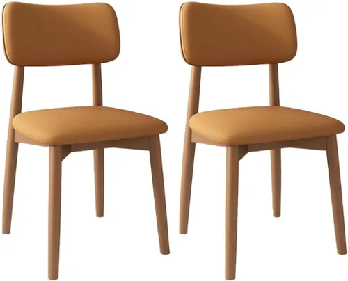 Miniatura 47 de YVYKFZD Solid Wood Dining Chairs, Kitchen Chairs Set with Curved Backrest, Leather Upholstered Dining Room Chair, Armless Living Room Chair, for