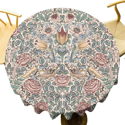 Miniatura 5 de Mantel de Mesa William Morris, Diseño Original William Morris Rústico de Granja Familiar con Estampado Étnico Mínimo para Decoración de Fiesta
