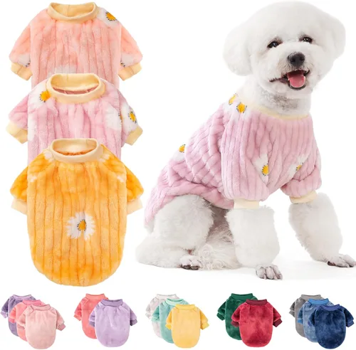 Miniatura 32 de FabriCastle Suéter pequeño para perro, paquete de 3 ropa para perros y gatos, chaquetas suaves y cálidas para perros pequeños, niños y niñas