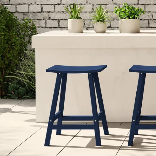 Miniatura 48 de WestinTrends Malibu - Juego de 2 taburetes para sillín para exteriores/patio, 24 alturas, color rojo