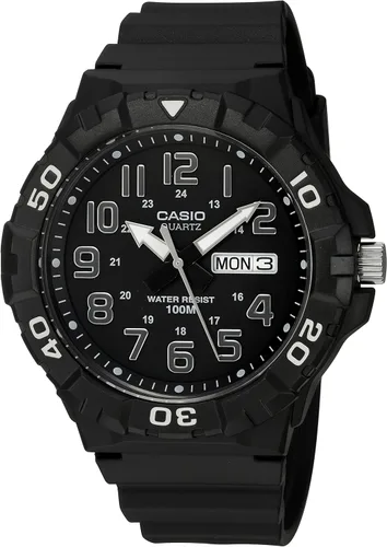 Miniatura 9 de Casio MRW200H Series Men's Analog Watch Sporty Design 100 Meter Water Resistance Date Display Rotary Bezel Regular Time Keeping