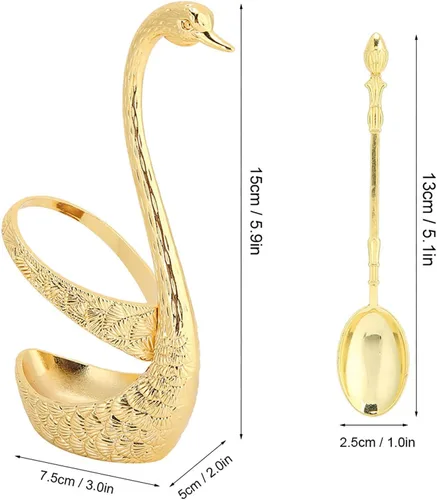 Miniatura 3 de Cuchara de café dorada para barra de café, 6 cucharas de café de 5 pulgadas de largo, cucharas de postre, cucharas de té, cucharas de espresso