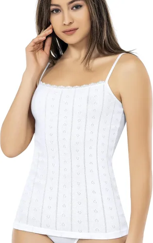 Miniatura 41 de VAVONNE Camiseta sin mangas tipo camisola para mujer, toda de algodón, aireada, suave y cómoda