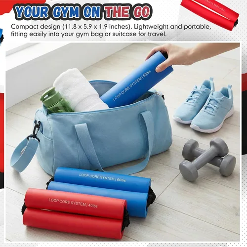 Miniatura 7 de Soulchen 2 bandas de resistencia para el sistema de núcleo de cadera, bandas de entrenamiento para estirar, fortalecer piernas, caderas, muslos