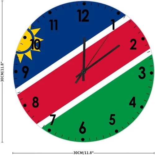 Miniatura 624 de Cheyan Reloj de pared con bandera de Canadá de 12 pulgadas, silencioso, sin tictac, de PVC, funciona con pilas, reloj redondo decorativo, regalo