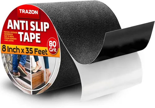 Miniatura 8 de Cinta de agarre - Cinta antideslizante resistente transparente para interiores y exteriores, 1 pulgada * 35 pies, rollo/adhesivos antideslizantes