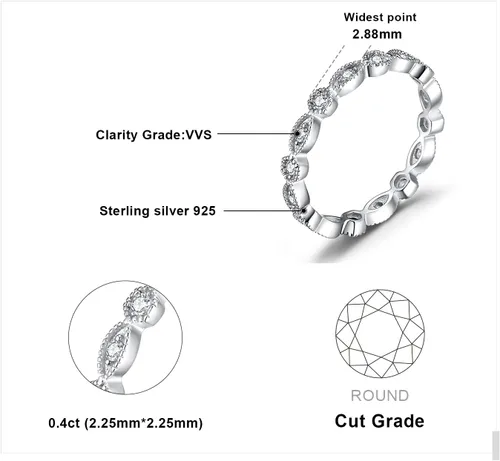 Miniatura 2 de JewelryPalace Anillos de plata de ley 925 chapados en oro de 14 quilates para mujer, anillos de promesa de circonita cúbica para ella, anillos
