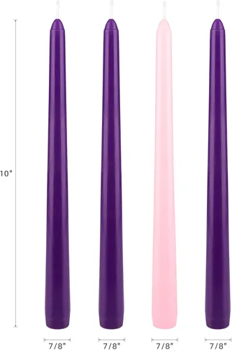 Miniatura 2 de Mega Candles Juego de 4 velas de Adviento de Navidad sin perfume, vertidas a mano, velas cónicas de cera prémium de 10 pulgadas x 7/8 pulgadas